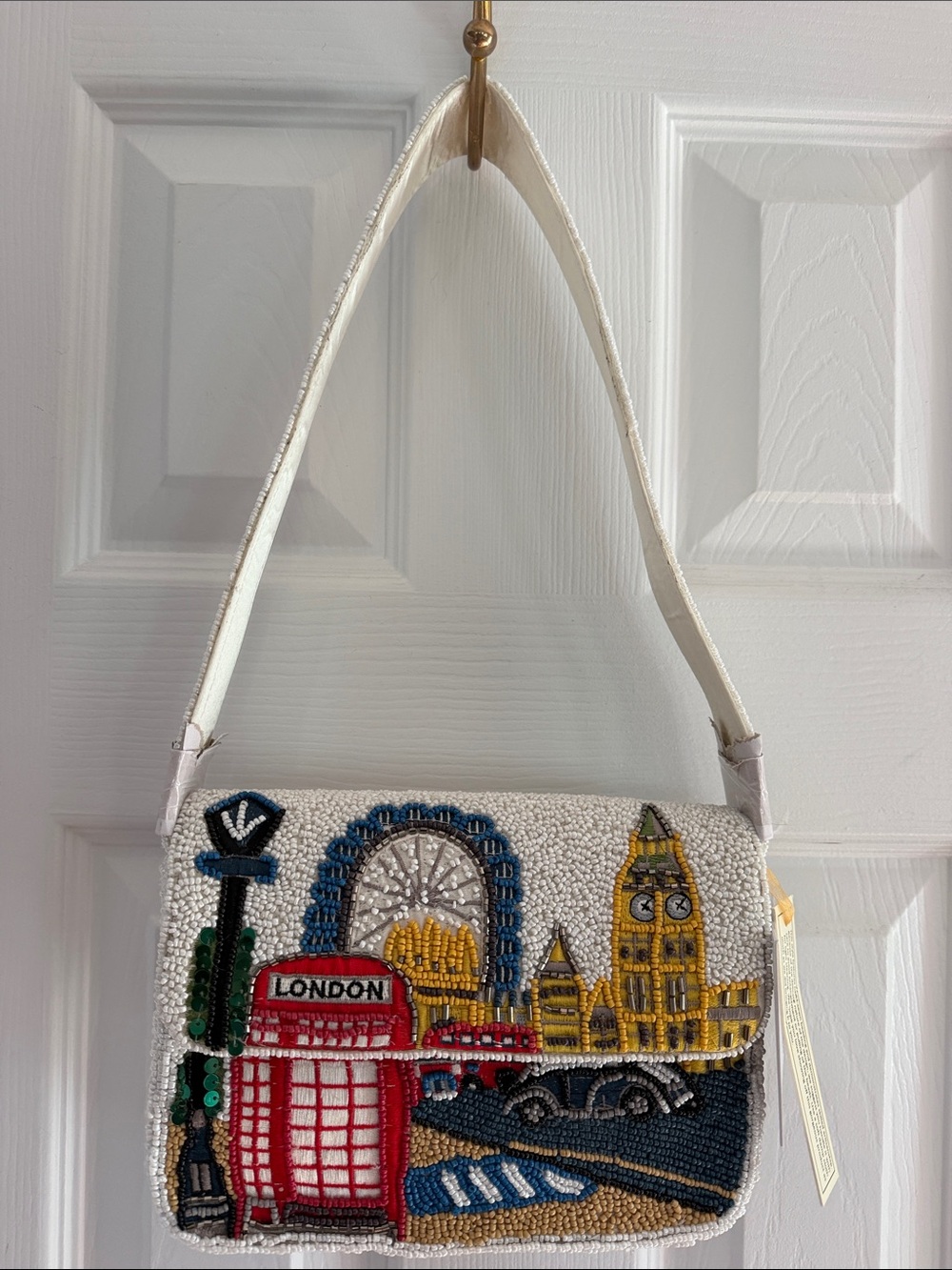 London Skyline Beaded Shoulder Bag Handbag NWT